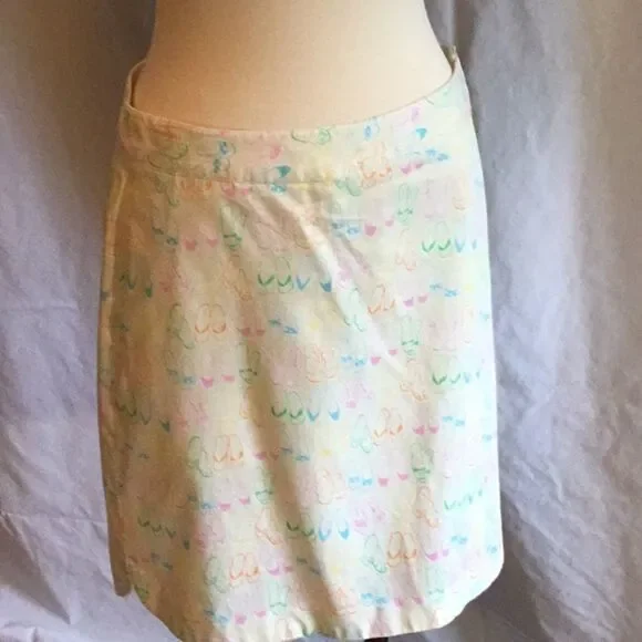 Golf skort in size 6 by EP PRO cream w/ multicolor - Picture 3 of 8